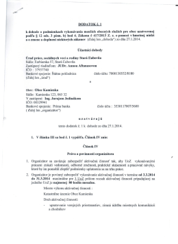 DODATOK č. 1 k dohode o podmienkach