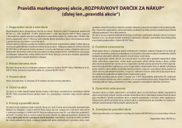 Pravidlá marketingovej akcie„ROZPRÁVKOVÝ DARČEK ZA NÁKUP"