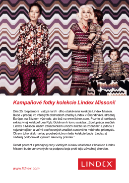 Kampaňové fotky kolekcie Lindex Missoni!