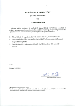 Vyhlásenie kandidatúry pre voľby starostu obce v Iži