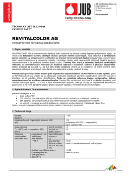 Technický list Revitalcolor ag