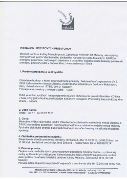 PREN&Aacute;JOM NEBYTov&Yacute;cH PRlEsToRov