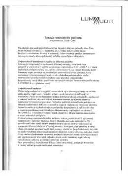 Spr&aacute;va nez&aacute;visl&eacute;ho aud&iacute;tora 2011