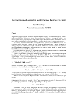 Polynomiálna hierarchia a alternujúce Turingove stroje (PDF)