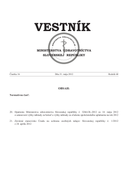 vestnik 16 2012.pdf - Ministerstvo zdravotníctva SR