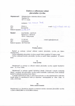 Zmluva O Odbornom veden&iacute; - Z&aacute;kladn&aacute; &scaron;kola s materskou &scaron;kolou