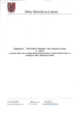 Obec Mn&iacute;chova Lehota