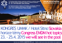 KONGRES UMMK / Hotel Sitno horúce témy 23. - 25.4