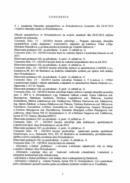 Uznesenie z 1. Obecného zastupiteľstva