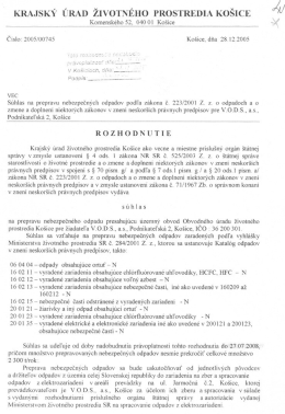 S&uacute;hlas na prepravu nebezpečn&eacute;ho odpadu