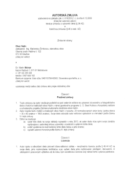 AUTORSK&Aacute; zMLUvA