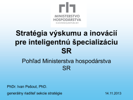 Stratégia výskumu a inovácií pre inteligentnú špecializáciu SR
