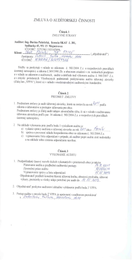 zMLUvA O AUDÍTORSKEJ ČINNOSTI