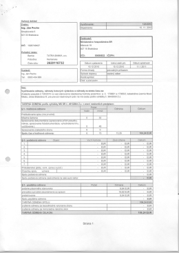 Daňov&yacute; doklad Znalec: 123/2010 Ing. J&aacute;n Pecho Objedn&aacute;vka: 15