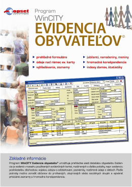 Evidencia Obyvateľov