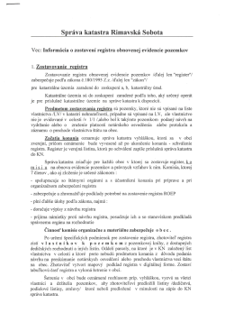 Správa katastra Rimavská Sobota