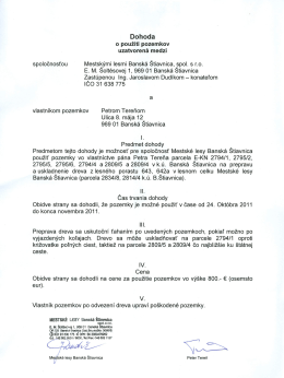 2011.24.10 Dohoda o užit&iacute; pozemkov - Peter Tereň