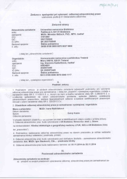 Zmluva o spolupráci pri vykonaní odbornej zdravotníckej praxe