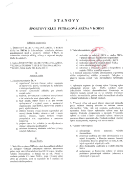 STANOVY - Futbal Ar&eacute;na v Korni