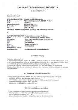 zmluva o organizovan&iacute; podujatia