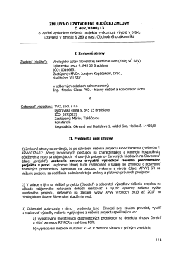 Zmluva o uzatvorení budúcej zmluvy č. 402/0300/13