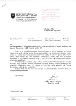 a MINISTERSTVO &Scaron;KOLSTVA, mm, _ 12 _Űg