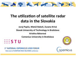 The uSlizaSon of satellite radar data in the Slovakia