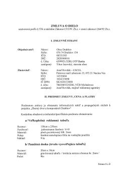 Zmluva o dielo z 15.06.2011