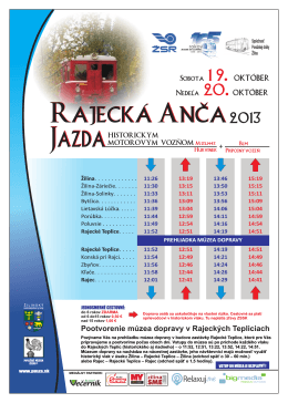 Plagát Rajecká Anča 2013 - Spoločnosť Považskej Dráhy Žilina