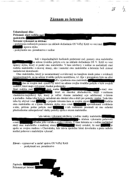 Z&aacute;znam zo &scaron;etrenia