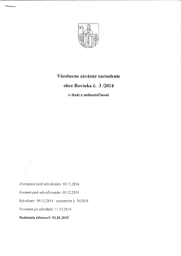 Všeobecne záväzné nariadenie Obce Rovinka č. 3