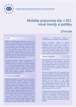 Mobilita pracovnej sily v EÚ: nové trendy a politiky