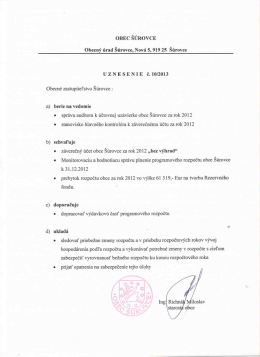 Uznesenia k z&aacute;pisnici č. 2-2013
