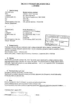 Zmluva o vykonan&iacute; umeleck&eacute;ho diela