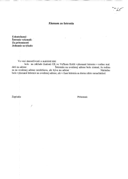 Záznam zo šetrenia