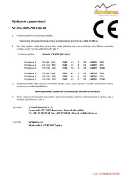 Vyhlásenie o parametroch SK-106-DOP-2013-06-28