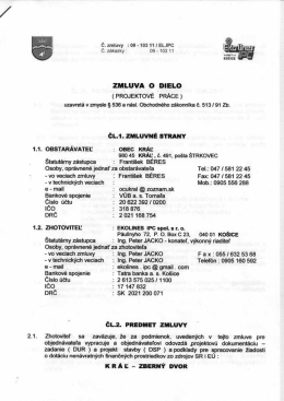 Zmluva o dielo-projektové práce