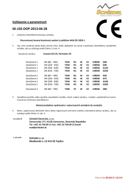 Vyhlásenie o parametroch SK-102-DOP-2013-06-28