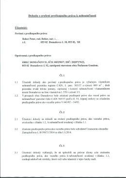 Dohoda o zru&scaron;en&iacute; predkupn&eacute;ho pr&aacute;va k