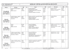 JEDÁLNY LÍSTOK od 02.03.2015 do 06.03.2015