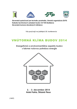 vnútorná klíma budov 2014 - Slovenská spoločnosť pre techniku