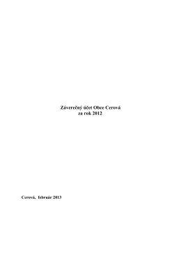 Záverečný účet Obce Cerová za rok 2012