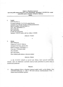Zmluva o ﬁnančnej výpomoci uzavretá podľa
