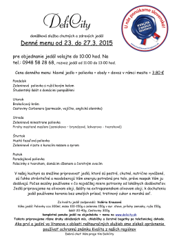 Denné menu od 23. do 27.3. 2015