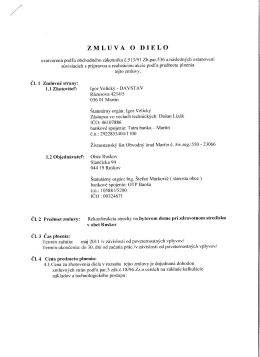 Zmluva o dielo - DAVSTAV - oprava strechy ZS