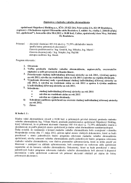 Zápisnica z riadneho valného zhromaždenia