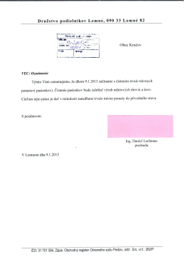 Ozn&aacute;menie o čisten&iacute; TTP