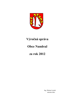 Výročná správa Obce Nandraž za rok 2012