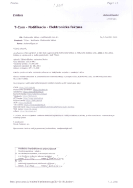 T-Com - Notiﬁkacia - Elektronicka faktura