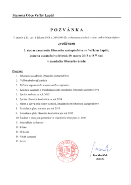 Pozv&aacute;nka na 2. riadne zasadnutie Obecn&eacute;ho